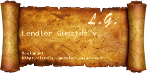 Lendler Gusztáv névjegykártya